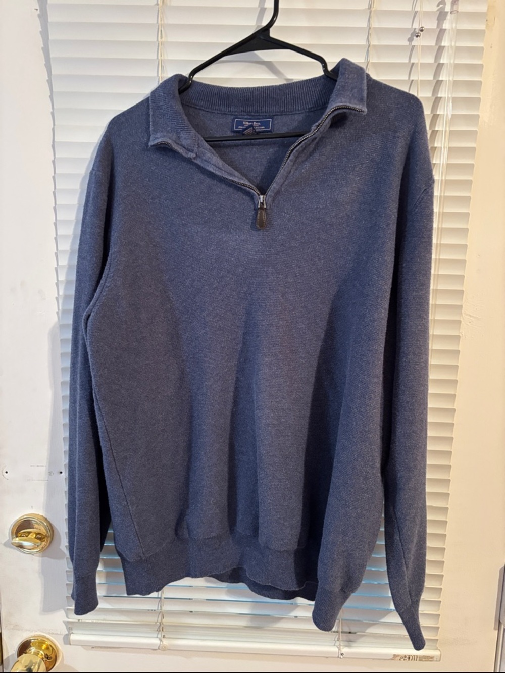 Men's Zip-Front Sweater Pullover - Slate Blue